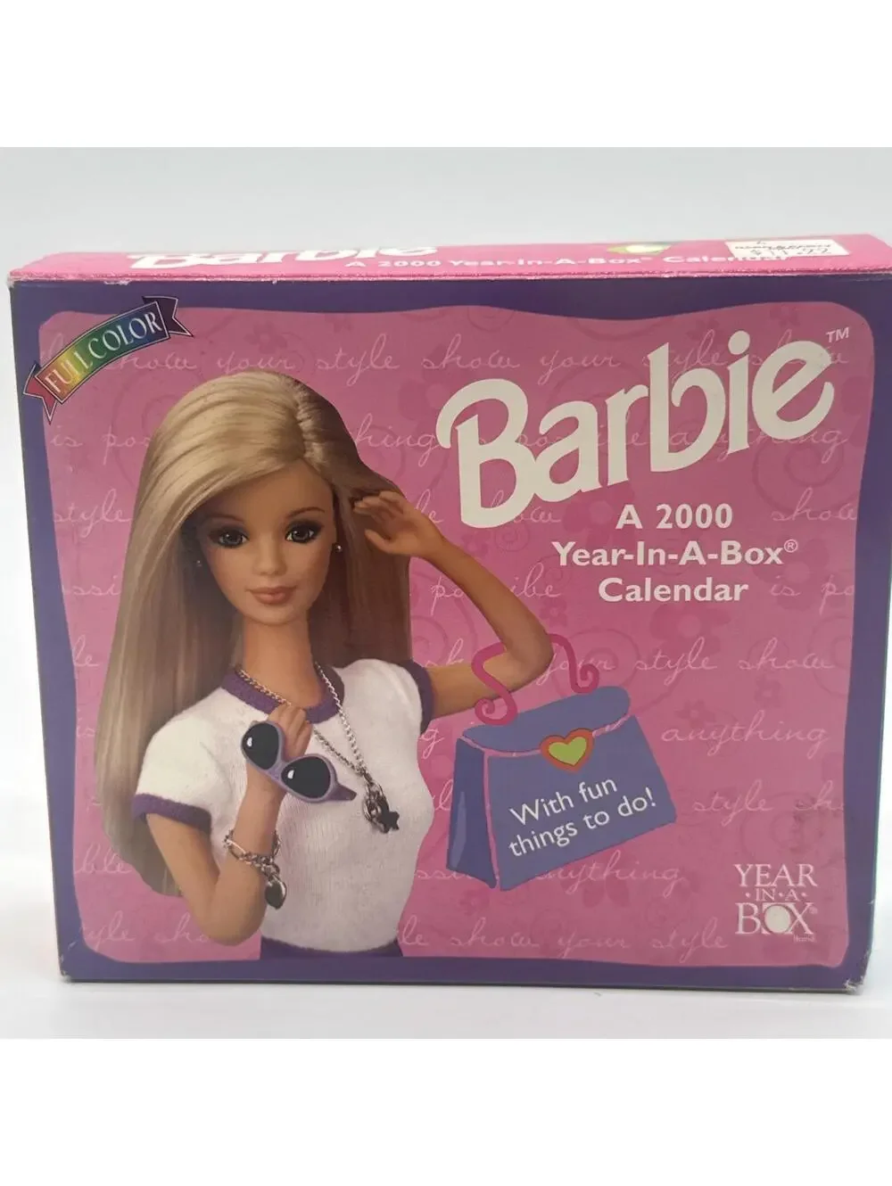 Rare Vintage 2000 Y2K Barbie Year In A Box Desk Calendar W/Fun Things To Do New